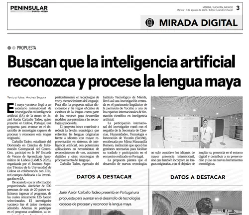PuntoMedio: Buscan que la inteligencia artificial reconozca y procese la lengua maya