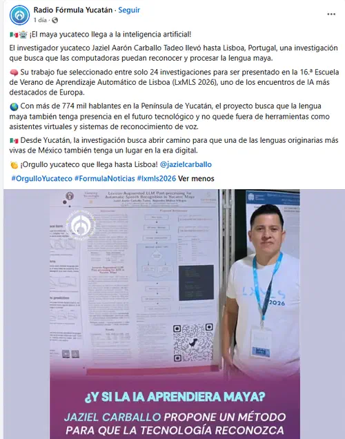Radio Fórmula: Yucatec Maya reaches artificial intelligence!
